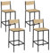 IDMarket - Lot de 4 tabourets de Bar Detroit avec Dossier Chaise de Cuisine Design Industriel