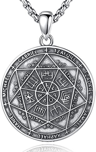 CELESTIA Religiöser Siegel der 7 Erzengel Michael Raphael Anhänger Kette Amulett Silber 925 Halskette Herren Schmuck Glücksbringer Talisman Christliche Geschenke für Frauen Männer