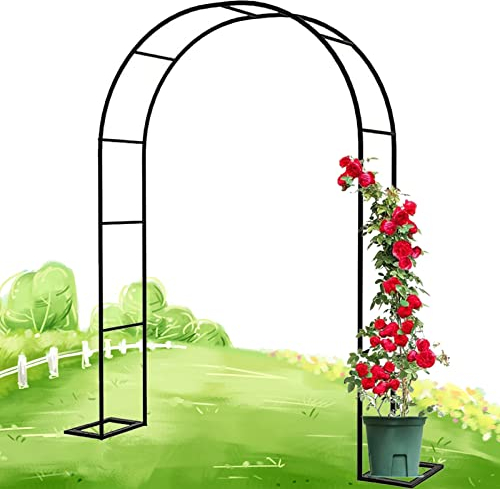 LYAH Rosenbogen Garten Rosengestell Torbogen Breite 120CM~350CM Metallbögen Verzinkt Gartenbogen Rankgitter Für Kletterpflanzen, Garten Rasen Patio Hochzeitsdekorationen (Size : 240x220CM/7.9x7.2ft)