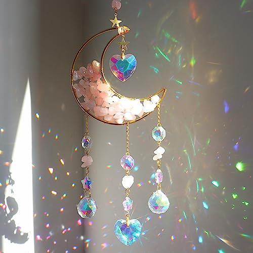 YeahBoom Sonnenfänger Kristall Prisma, Suncatcher zum Aufhängen, Regenbogen Lichtfänger Deko, Kristall Anhänger für Fenster, Garten, Zuhause, Geschenk