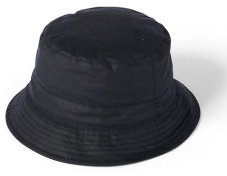 Failsworth Waxed Cotton Bucket Hat (XL, Navy)