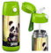 Jarlson® Trinkflasche Kinder Edelstahl CHARLI mit Strohhalm - Thermosflasche 350ml - TÜV geprüft - BPA frei - auslaufsicher - Thermo Wasserflasche für Schule, Kindergarten - Panda, 350 ml