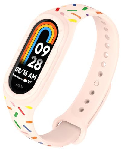 FunBand Cinturino Compatibile con Xiaomi Mi Band 8, Quickfit Braccialetto di Ricambio Silicone Sportivo Cinturino per Xiaomi Mi Band 8 SmartWatch (Rosa)