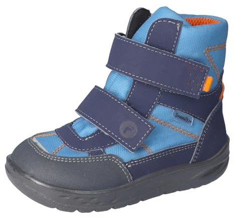 RICOSTA Jungen Winterstiefel UKI, Kinder Boots, Weite: Weit, lose Einlage, Sympatex, waschbar,vegan, Nautic/Adriatic/orange (140), 26 EU