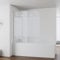 IMPTS 130x140cm Duschwand für Badewanne 3 teilig, Badewanne Glaswand Faltwand mit Streifen Milchglas, Duschtrennwand Faltbar Badewannenaufsatz Duschglaswand mit 6mm Nano Sicherheitsglas