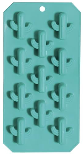 FIESTAS GUIRCA | Cubitera Cactus Verde (11.5x22.5 cm) - Molde para Hielo en Fiestas de Verano y Graduación - Decoración de Mesa para Celebraciones Hawaianas y Tropicales - Verde