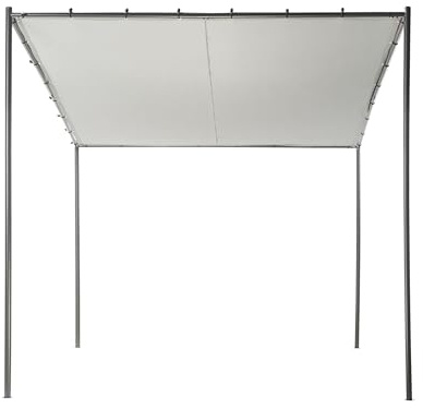 Garden Pergola Pavilion 282 x 294 cm Fabric Shade Metal Frame Grey Vimino