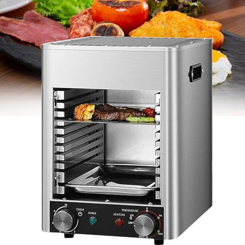 RoyceBee Parrilla EléCtrica Comercial de 1700 W, Parrilla Antiadherente, Temperatura Ajustable de 50 a 800 ℃, para Interiores y Exteriores para Restaurantes, Campamentos y Fiestas
