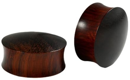 Calefee Dilatatori Lobo 8 a 25mm, Dilatatore Piercing Legna a Forma di Cupola, Gioielli da Piercing 2 Pezzi