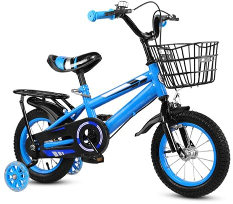 doorslay Stabiler Carbon-Stahl Kinderfahrrad mit verstellbarem Sattel und Korb, für 2-7 Jahre Alter (12 Zoll)