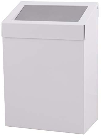All Care 13072 Dutch Bins Abfalleimer aus Metall mit Selbsteinzug, 20 L, Weiß