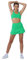 Sportkind Mädchen & Damen Tulip Tennis, Hockey, Golf Skort, Rock mit Taschen & Innenhose, atmungsaktiv, UV-Schutz, grün, Gr. L