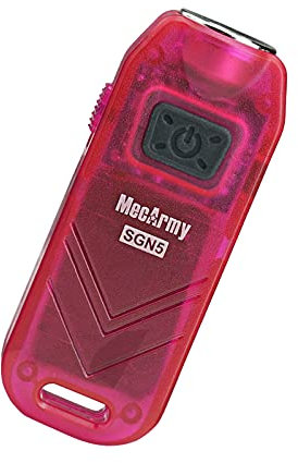 MecArmy SGN5 USB Rechargeable Personal Attack Alarm Flashlight | Mini Handheld EDC Keychain Torch | LED with 560 Lumens Small and Powerful Light | Alarm up to 115dB Siren (Red)