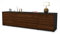 Stil.Zeit TV Schrank Lowboard Benita, Korpus anthrazit matt, Front Holz-Design Walnuss (180x49x35cm), mit Push-to-Open Technik & Leichtlaufschienen