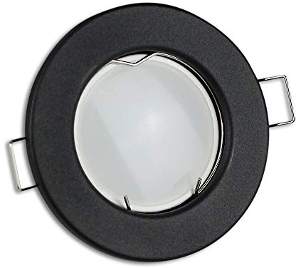 LED Einbaustrahler schwarz rund 9 Watt warmweiß 230V - GU10 Einbauleuchten aus hochwertigem Aluminium - 55-60mm Bohrloch Einbau-Spot Decken-Leuchte