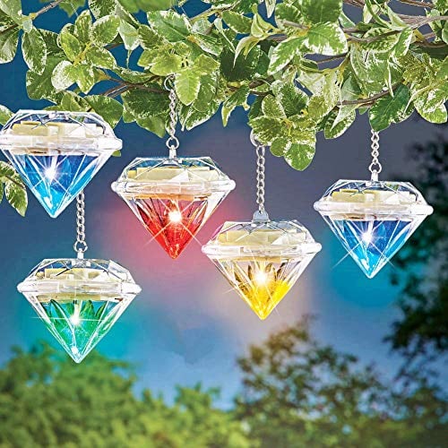 Mixtooltoys Solarbetriebene Hängeleuchte mit Tanzender Diamant Lampe, wasserdicht, für Garten, Hof, Terrasse, Baum, Party, Hochzeit, Weihnachten, dekorative Beleuchtung für den Außenbereich