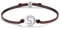 J.Endéar Lettre Initiale S Cordon Bracelet, Bracelets en Argent Sterling 925 avec Zircone Cubique, Bracelets Réglables Faits à la Main Cadeau D'amitié D'amour, Marron