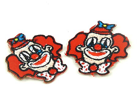 Makotex 2er Bügelbild Clown Clowngesicht Applikation Karneval Kostüm Fasching