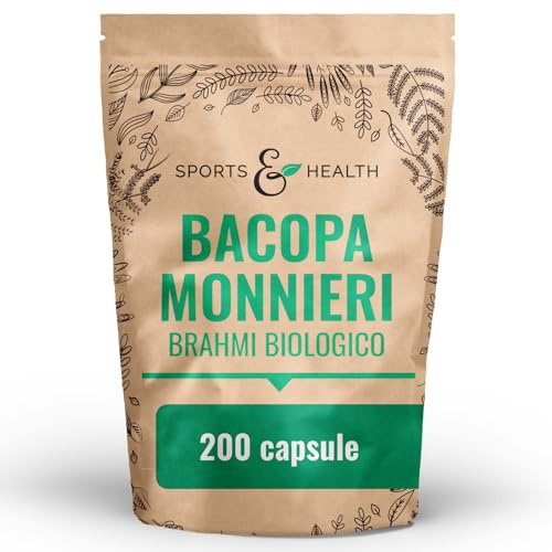 Gélules de Brahmi Bio 200 - Bacopa Monnieri Dosé Précisément à 1000mg | Dosage Parfaitement Calibré et Précis - Qualité Biologique 100% Vegan - Sans Additifs Ingrédients Naturels