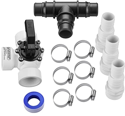MONZANA® Kit de dérivation 12 pcs bypass piscine vanne 3 voies raccord Ø 32/38mm connecteur T pompe filtre à sable chauffage solaire pompe à chaleur