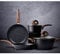 Vkoocy Pots and Pans Set Non Stick, Ceramic Cookware Set with Granite Pattern Kitchen Cooking Sets Induction Pot and Pan w/Frying Pans, Saucepans, Casserole, Non-Toxic, PTFE/PFOA/PFOS-Free, Black
