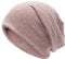 ZLYC Weiche Slouchy Beanie-Mütze für Damen und Herren, modisch, dünn, gestrickt, Stretch, Totenkopfkappe, Hellrosa., Einheitsgröße