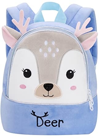 UBORSE Kinderrucksack Kindergarten für Mädchen Jungs Kindergartenrucksack Plüsch Schultasche Niedlich Süße Tiere Mini Cartoon Backpack 2-5 Jahre Kindertasche Vorschule Krippe Kita (Blau-2)