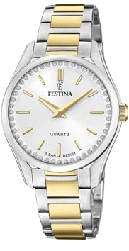 Festina Damen Analog Quarz Uhr mit Edelstahl Armband F20619/1