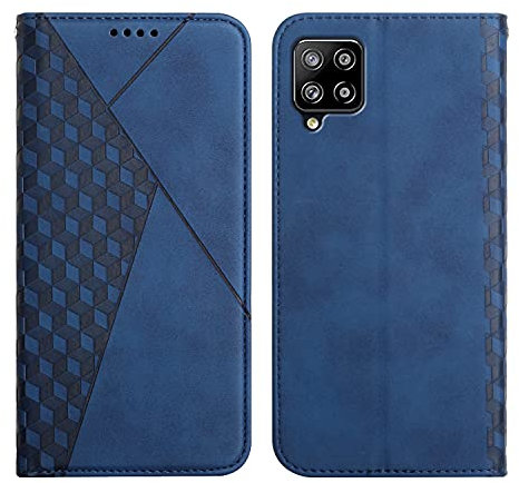 KOUYI Kompatible mit Samsung Galaxy A42 5G Hülle, Retro Premium PU Leder Weich TPU Klapphülle Kartenfächer Magnetic Standfunktion Flip Wallet Shockproof Handyhülle (Blau)
