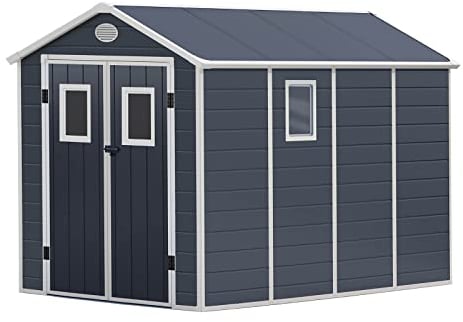 Outdoor Toys Gardiun Zoe C Abri de Jardin en résine 6,99 m² 190 x 368 x 226 cm avec Sol Gris Anthracite