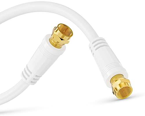 Perfect SAT-Kabel, Antennen-Kabel, Koaxial-Kabel, F Stecker auf F Stecker, 5,00 m, weiß