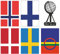 Samunshi® Aufkleber Nordkap Flaggen Fahnen Set 20cm Set - Norwegen, Schweden, Finnland, Dänemark, Lappland - Nordkapp Auto Motorrad Wohnmobil