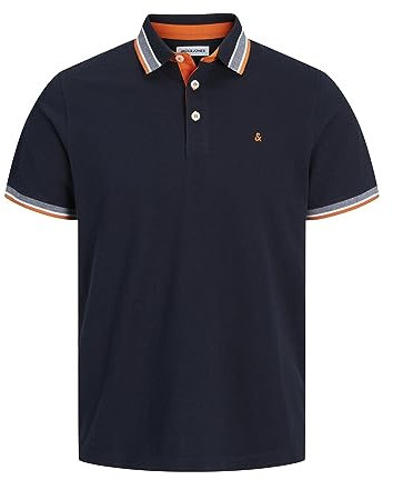 JACK & JONES JJEPAULOS Men's Slim Fit Polo Shirt Plain Summer Shirt Collar Short Sleeve Basic Pique Cotton