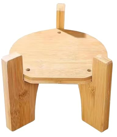 JISADER Getränkespender-Ständer, Getränkespender-Unterstützung, runder Sockel, Bambus, für Feiern, 19.5 cm