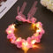 Zoestar Leuchtende Blumenkrone, Stirnbänder, LED-Blumengirlande, Kopfschmuck, Hochzeits-Haarkranz, Brautschmuck, Festival, Party, Haarschmuck für Damen und Mädchen (Rosa, Einheitsgröße)