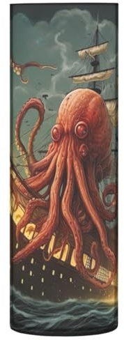 JUMBEAR Octopus Piratenschiff-Vase für Blumen, transparent, rustikale Heimdekoration für modernes Bauernhaus, ideales Regal, Tisch und Eingangsdekoration