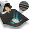 Tapis de Litière pour Chat 45x30cm - Double Couche en Nid d'Abeille, Imperméable - pour Bac à Litière et Toilette Chat - Noir