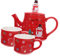 Cabilock Tetera y Taza De Cerámica Juego De Té Navideño Vajilla Para Hogar Ideal
