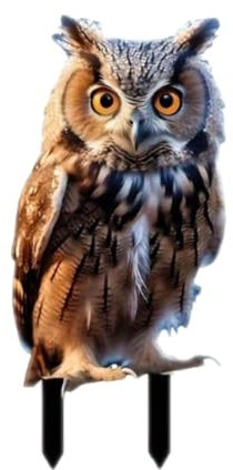 Gralara Gartenstecker Acryl Eule Skulptur Hofschild, Deko Gartenstecker, Gartenfigur Gartenstatuen Gartenschilder Gartendeko, Garten Pfahl Dekorative Gartenpfähle für Weg Outdoor Decor