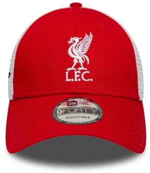 Liverpool Football Club Offizielle Kollektion 2026 Logo Classic Patch Trucker Baseball Cap Mütze Verstellbar Rot Weiß