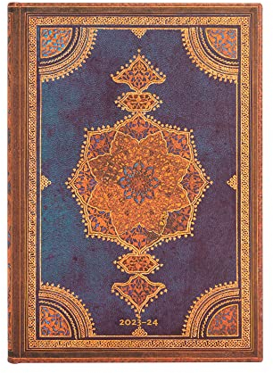 Paperblanks Kalender 18 Monate 2023-2024 Indigo Safawita | Horizontal | Midi (130 × 180 mm)