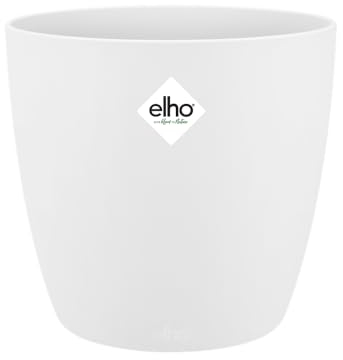Elho Brussels Round 18 - Vaso per Interno - Ø 18.3 x H 16.8 cm - Bianco/White