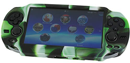 Protective case for Sony PS Vita 1000 soft silicone bumper grip case – Camo Green | ZedLabz