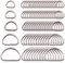 Swpeet 120 pz assortiti multiuso metallo D anello semicircolare con anello a D per Hardware Bags anello mano DIY accessori – 1/5,1 cm , 5/20,3 cm, 3/10,2 cm, 2,5 cm, 5/10,2 cm