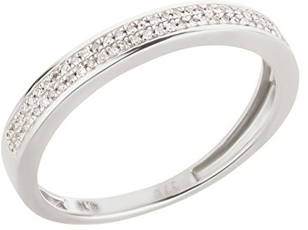 Ardeo Aurum Damenring aus 375 Gold Weißgold mit 0,1 ct Diamant Brillant Memory-Ring Eternity Verlobungsring