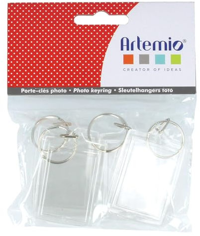 Artemio Porte-clés Rectangle Transparent 4 pièces 3 x 4,5 cm