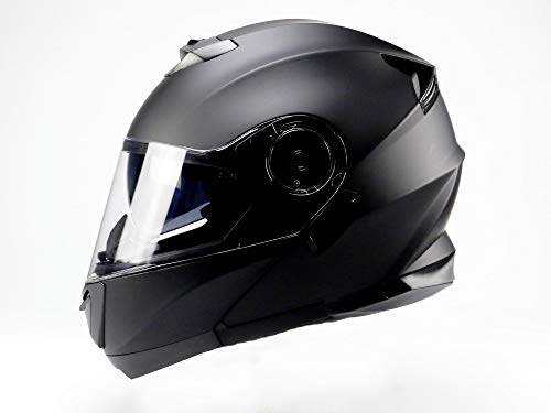 BNO Flip-2 Flup Up Helm Klapphelm Madular Helm (XL, Matt Schwarz)