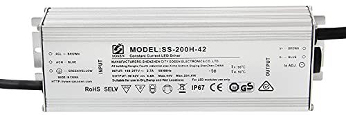 LIGHTEU®, SOSEN Transformator LED Netzteil Treiber - 200W,4.8A,42V DC, IP67 - Konstantspannung für LED-Lichtbänder Strip und G4, MR11, MR16 LED Glühlampen