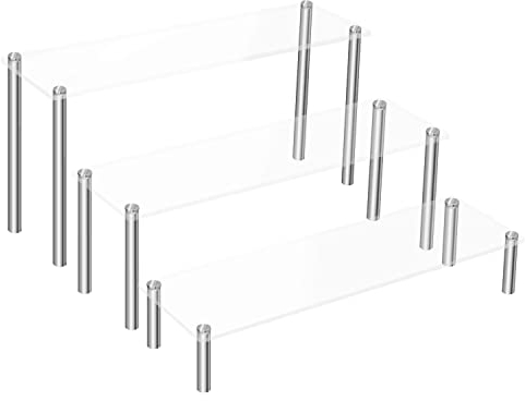 LoengMax Acryl Riser, Display Ständer Klares Regal für Cupcake Food Desserts Halter Kosmetikprodukte Tischgebrauch und mehr (Groß)