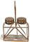 Nobel Salt & Pepper Shaker Glass Set, Copper Plated Lids and Heavy Duty Stand